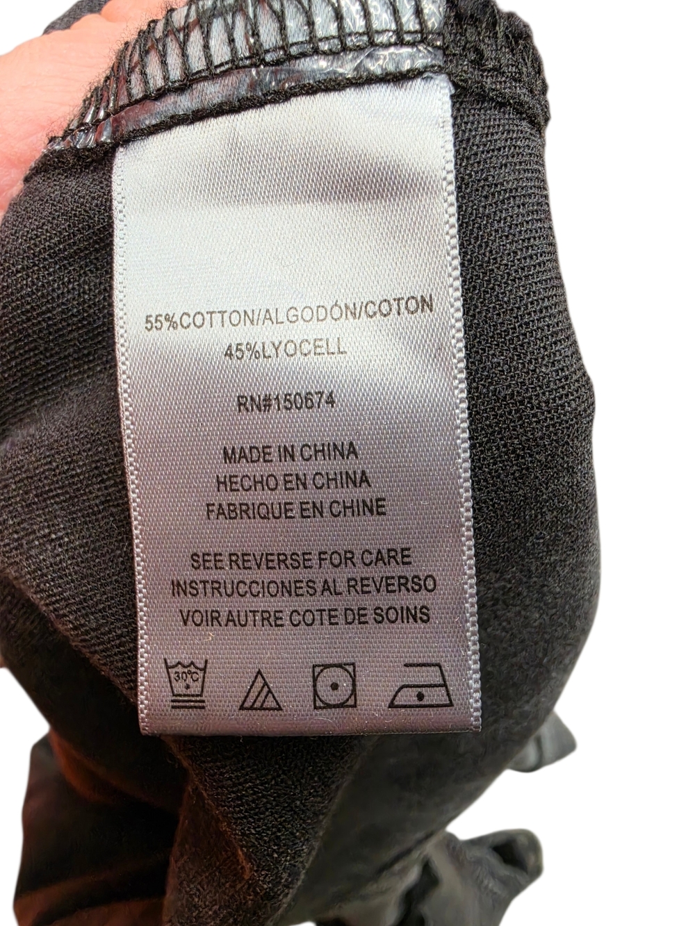 Washed Black Ruffle-Trim Button-Front Top - Picture 5 of 5